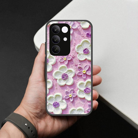 Realme C85 Pro Cover - Floral Series - Design 4 - Purple & White - HQ Ultra Shine Premium Infinity Glass Soft Silicon Borders Case