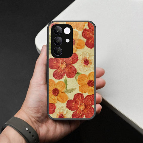 Realme C85 Pro Cover - Floral Series - Design 6 - Red & Orange - HQ Ultra Shine Premium Infinity Glass Soft Silicon Borders Case