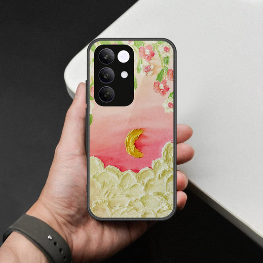 Realme C85 Pro Cover - Floral Series - Design 7 - Pink & Yellow - HQ Ultra Shine Premium Infinity Glass Soft Silicon Borders Case