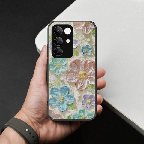 Realme C85 Pro Cover - Floral Series - Design 14 - Blue & Purple - HQ Ultra Shine Premium Infinity Glass Soft Silicon Borders Case