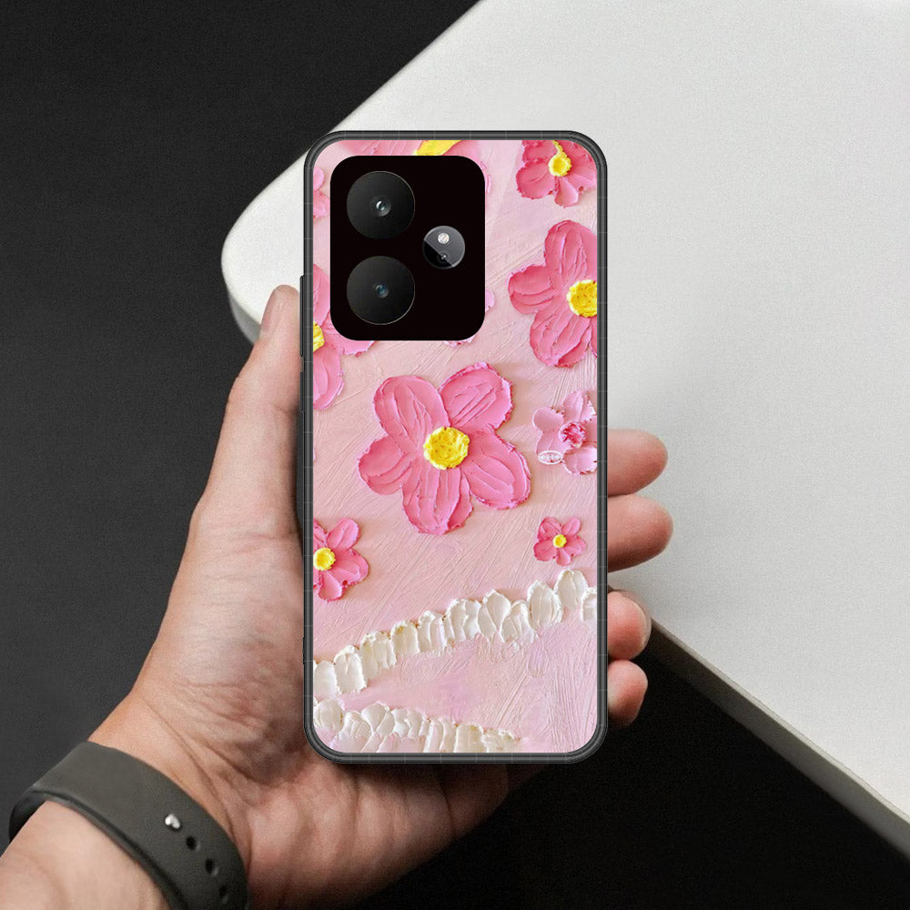 Realme GT 7T Cover - Floral Series - Design 2 - Pink - HQ Premium Shine Durable Shatterproof Case