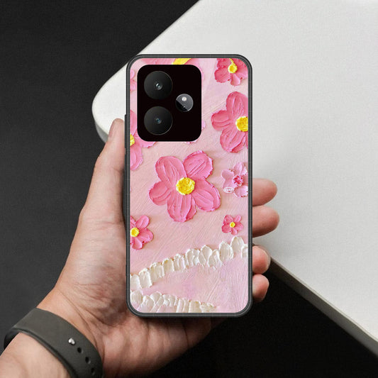 Realme GT 7T Cover - Floral Series - Design 2 - Pink - HQ Premium Shine Durable Shatterproof Case