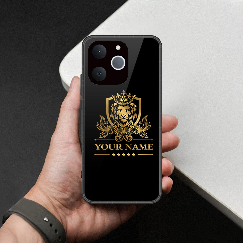 Realme Note 70 - Gold Series - HQ Ultra Shine Premium Infinity Glass Soft Silicon Borders Case