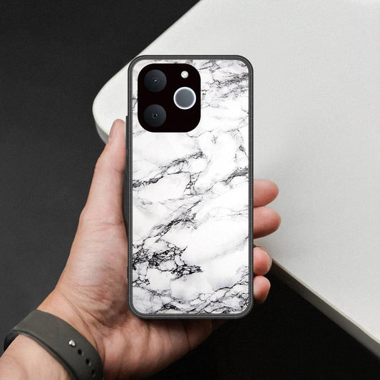 Realme Note 70 - White Marble Series - HQ Ultra Shine Premium Infinity Glass Soft Silicon Borders Case