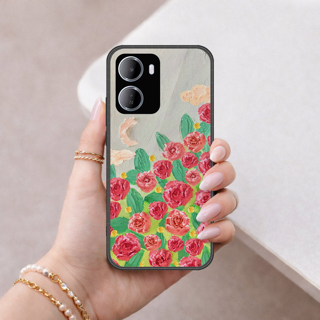 Xiaomi Redmi 15a Cover - Floral Series - Design 10 - Red & Green - HQ Premium Shine Durable Shatterproof Case