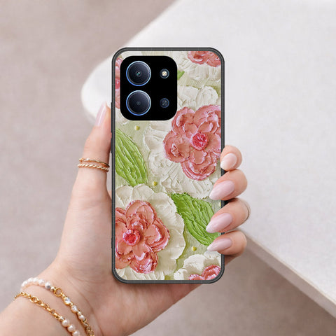 Xiaomi Redmi 15C 5G Cover - Floral Series - Design 13 - Offwhite & Green - HQ Premium Shine Durable Shatterproof Case