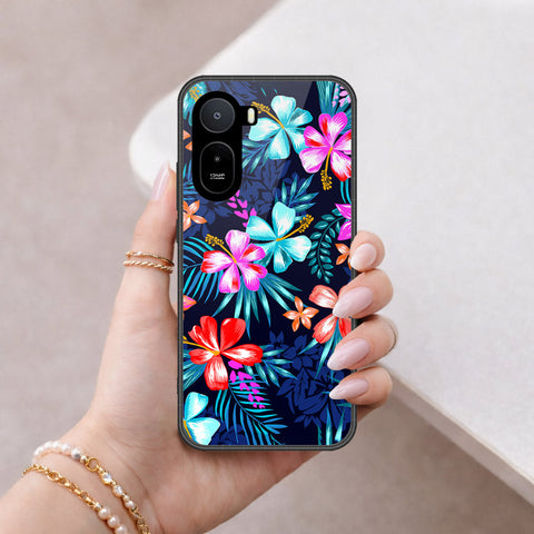 Xiaomi Poco C85x Cover - Floral Series - HQ Ultra Shine Premium Infinity Glass Soft Silicon Borders Case