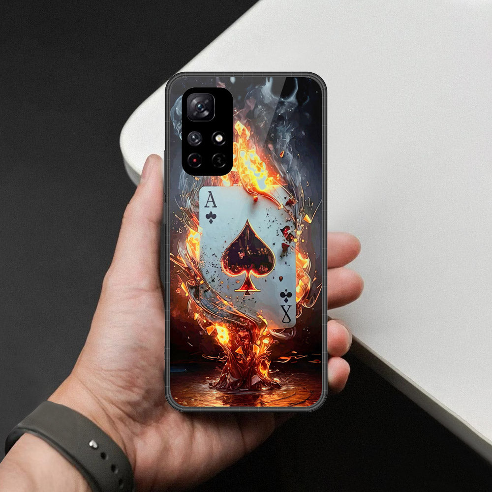 Xiaomi Redmi Note 11T 5G Cover - Ace of Fire Rising Star Design - HQ Ultra Shine Premium Infinity Glass Soft Silicon Borders Case