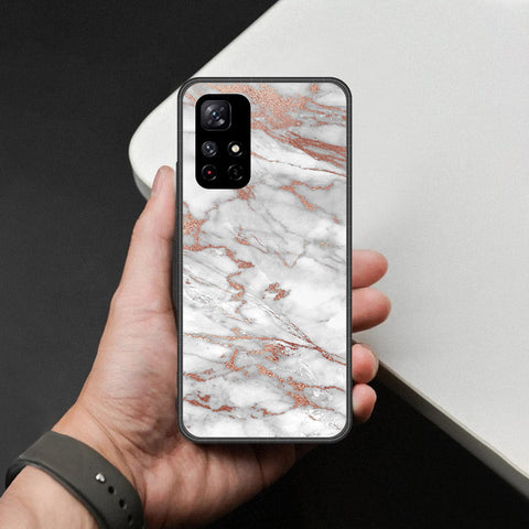 Xiaomi Redmi Note 11T 5G Cover - White Marble Series 2 - HQ Ultra Shine Premium Infinity Glass Soft Silicon Borders Case