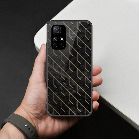 Xiaomi Redmi Note 11T 5G Cover - Black Marble Series - HQ Ultra Shine Premium Infinity Glass Soft Silicon Borders Case