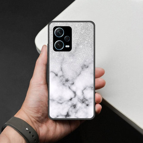 Xiaomi Redmi Note 12 5G Cover - White Marble Series - HQ Premium Shine Durable Shatterproof Case