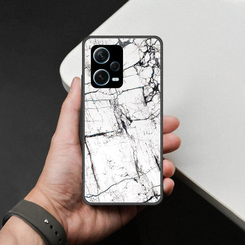 Xiaomi Redmi Note 12 5G Cover - White Marble Series 2 - HQ Premium Shine Durable Shatterproof Case