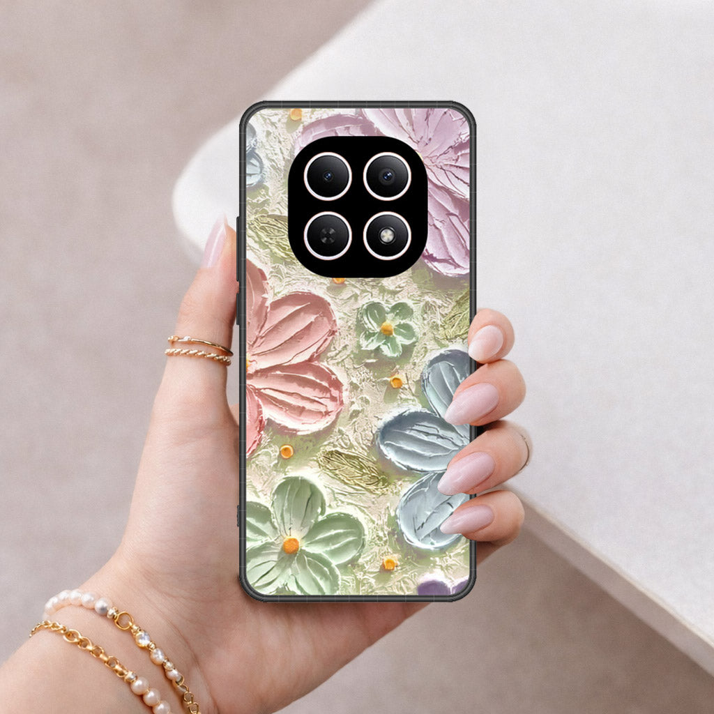 Xiaomi Redmi Note 15 Cover - Floral Series - Design 15 - Blue & Green - HQ Ultra Shine Premium Infinity Glass Soft Silicon Borders Case