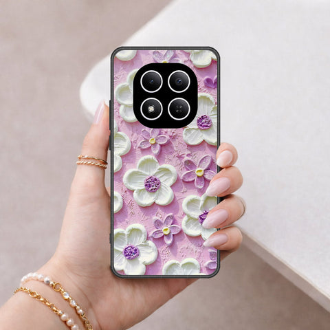 Xiaomi Redmi Note 15 Pro Cover - Floral Series - Design 4 - Purple & White - HQ Ultra Shine Premium Infinity Glass Soft Silicon Borders Case