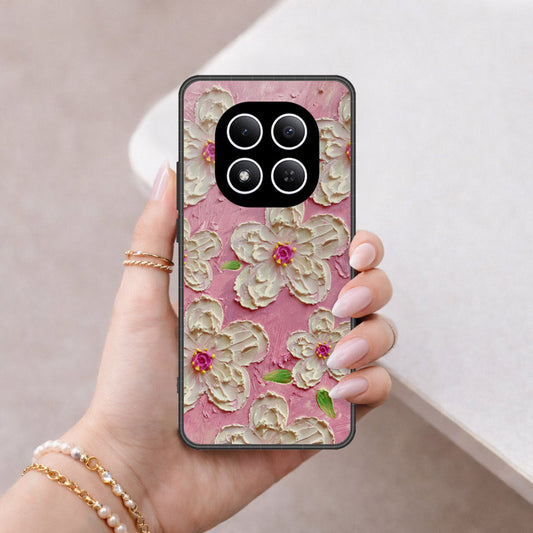 Xiaomi Redmi Note 15 Pro Cover - Floral Series - Design 5 - Pink & White - HQ Ultra Shine Premium Infinity Glass Soft Silicon Borders Case