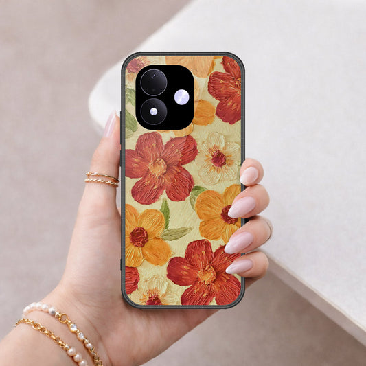 Xiaomi Redmi Note 17 4G Cover - Floral Series - Design 6 - Red & Orange - HQ Premium Shine Durable Shatterproof Case