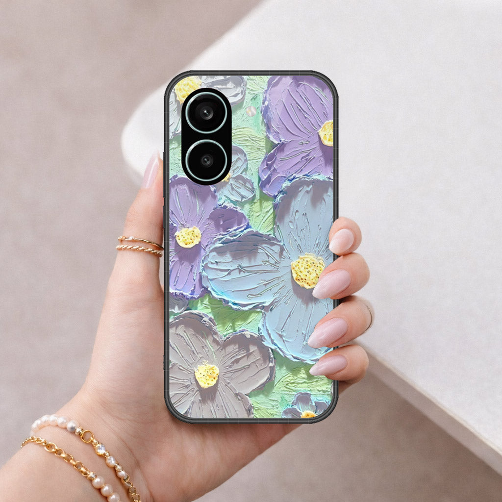 Xiaomi Poco X8 Pro Cover - Floral Series - Design 1 - Purple & Aqua - HQ Premium Shine Durable Shatterproof Case