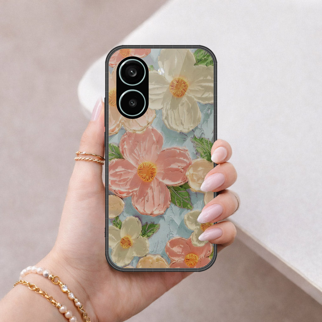 Xiaomi Poco X8 Pro Cover - Floral Series - Design 16 - Cyan & Pink - HQ Premium Shine Durable Shatterproof Case