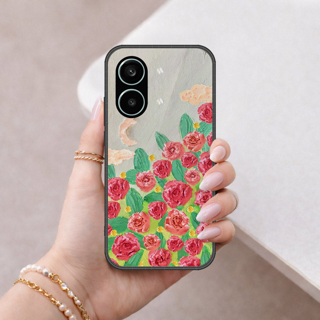 Xiaomi Poco X8 Pro Max Cover - Floral Series - Design 10 - Red & Green - HQ Premium Shine Durable Shatterproof Case
