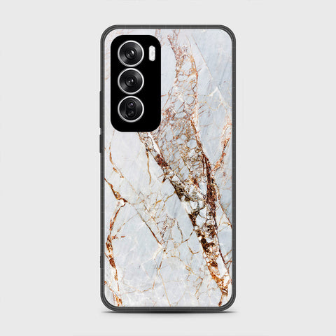 Oppo Reno 12 Cover- White Marble Series - HQ Premium Shine Durable Shatterproof Case