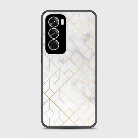 Oppo Reno 12 Cover- White Marble Series 2 - HQ Premium Shine Durable Shatterproof Case
