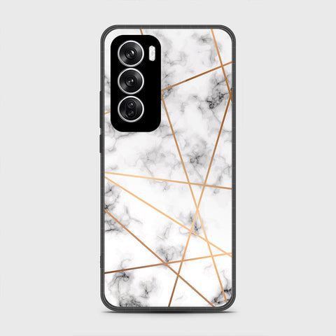 Oppo Reno 12 Cover- White Marble Series 2 - HQ Premium Shine Durable Shatterproof Case