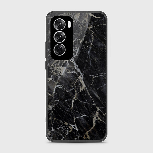 Oppo Reno 12 Cover- Black Marble Series - HQ Premium Shine Durable Shatterproof Case