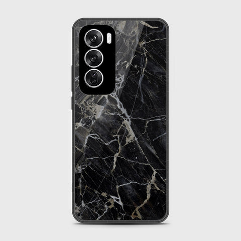 Oppo Reno 12 Cover- Black Marble Series - HQ Premium Shine Durable Shatterproof Case