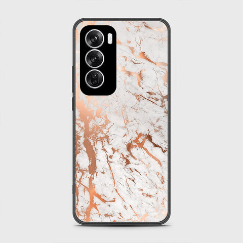 Oppo Reno 12 Cover- White Marble Series 2 - HQ Premium Shine Durable Shatterproof Case
