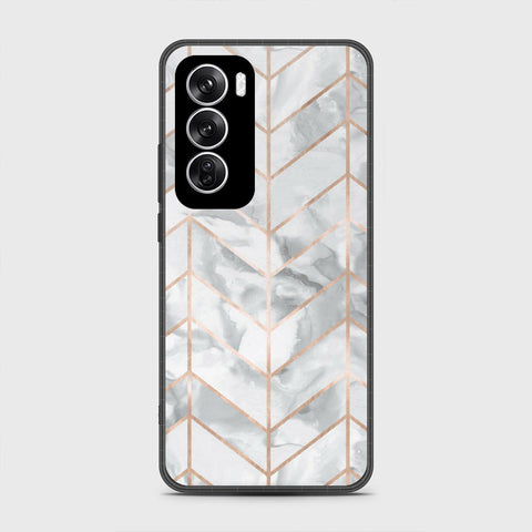 Oppo Reno 12 Cover- White Marble Series 2 - HQ Premium Shine Durable Shatterproof Case
