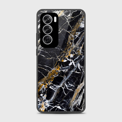 Oppo Reno 12 Cover- Black Marble Series - HQ Premium Shine Durable Shatterproof Case