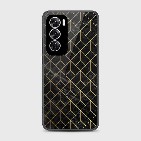 Oppo Reno 12 Cover- Black Marble Series - HQ Premium Shine Durable Shatterproof Case