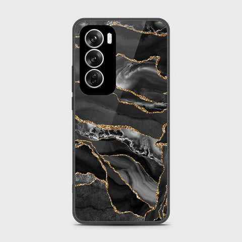 Oppo Reno 12 Cover- Black Marble Series - HQ Premium Shine Durable Shatterproof Case