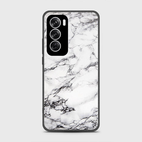 Oppo Reno 12 Cover- White Marble Series - HQ Premium Shine Durable Shatterproof Case