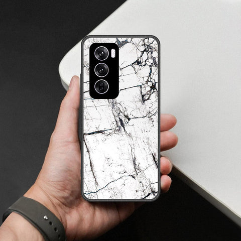 Oppo Reno 12 Pro Cover - White Marble Series 2 - HQ Premium Shine Durable Shatterproof Case