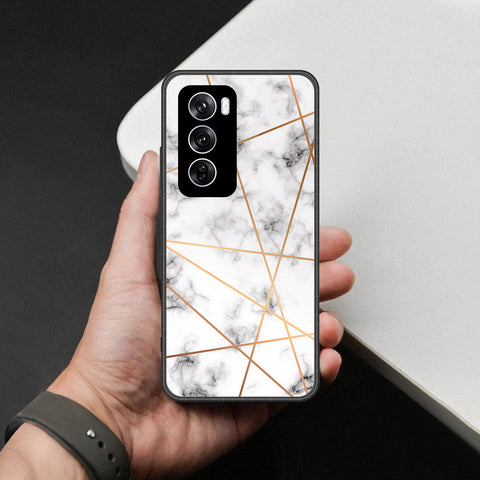 Oppo Reno 12 Pro Cover - White Marble Series 2 - HQ Premium Shine Durable Shatterproof Case