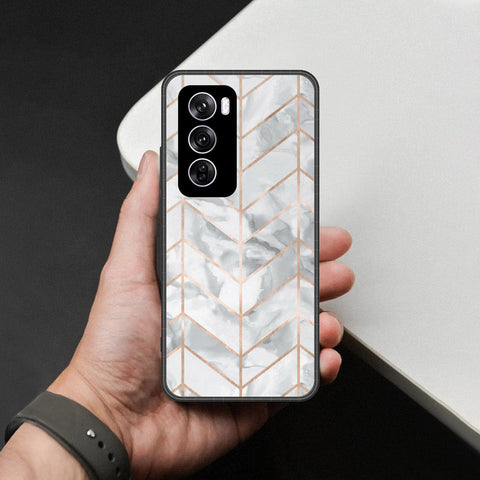 Oppo Reno 12 Pro Cover - White Marble Series 2 - HQ Premium Shine Durable Shatterproof Case