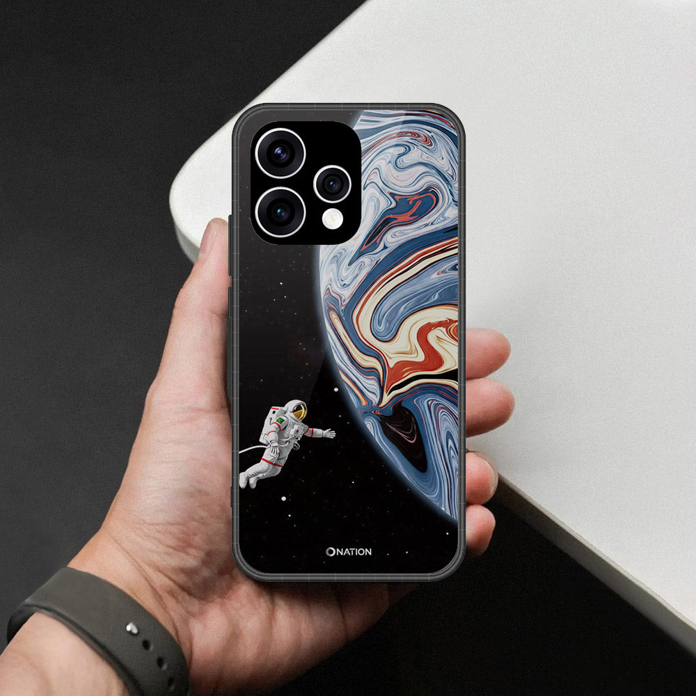 Oppo Reno 15 Cover - Cosmic Marble Astronaut Design - HQ Ultra Shine Premium Infinity Glass Soft Silicon Borders Case