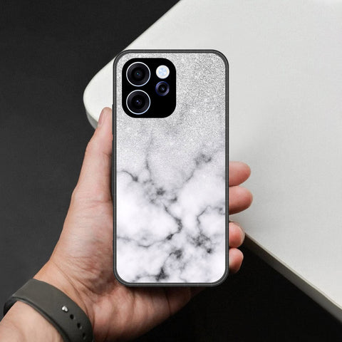 Oppo Reno 15F Cover - White Marble Series - HQ Ultra Shine Premium Infinity Glass Soft Silicon Borders Case