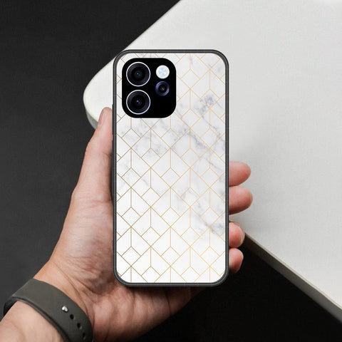 Oppo Reno 15F Cover - White Marble Series 2 - HQ Ultra Shine Premium Infinity Glass Soft Silicon Borders Case