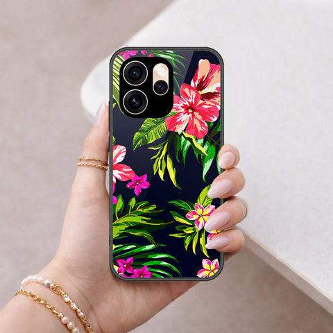 Oppo Reno 15 Pro Cover - Floral Series - HQ Ultra Shine Premium Infinity Glass Soft Silicon Borders Case