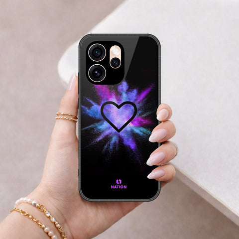 Oppo Reno 15 Pro Cover - Onation Heart Series - HQ Ultra Shine Premium Infinity Glass Soft Silicon Borders Case
