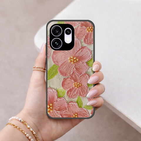 Oppo Reno 16 China Cover - Floral Series - Design 9 - Pink & Green - HQ Premium Shine Durable Shatterproof Case