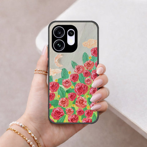 Oppo Reno 16 China Cover - Floral Series - Design 10 - Red & Green - HQ Premium Shine Durable Shatterproof Case