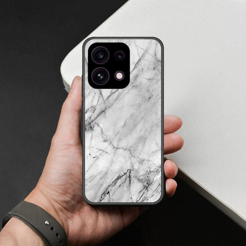 Oppo Reno 16F 5G Cover - White Marble Series - HQ Ultra Shine Premium Infinity Glass Soft Silicon Borders Case