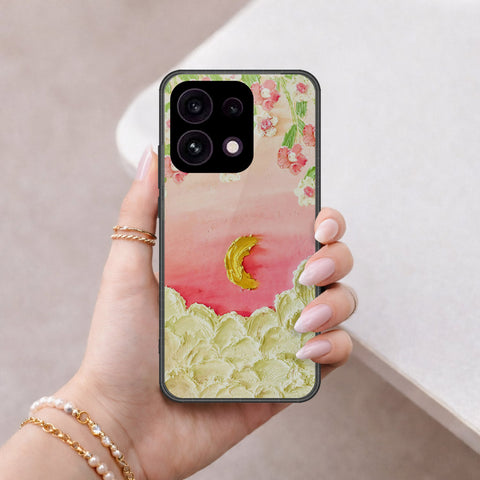 Oppo Reno 16F 5G Cover - Floral Series - Design 7 - Pink & Yellow - HQ Ultra Shine Premium Infinity Glass Soft Silicon Borders Case