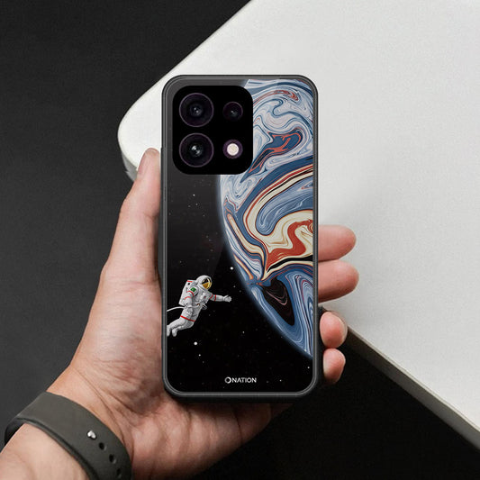 Oppo Reno 16F 5G Cover - Cosmic Marble Astronaut Design - HQ Ultra Shine Premium Infinity Glass Soft Silicon Borders Case