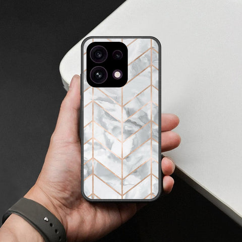Oppo Reno 16F 5G Cover - White Marble Series 2 - HQ Ultra Shine Premium Infinity Glass Soft Silicon Borders Case