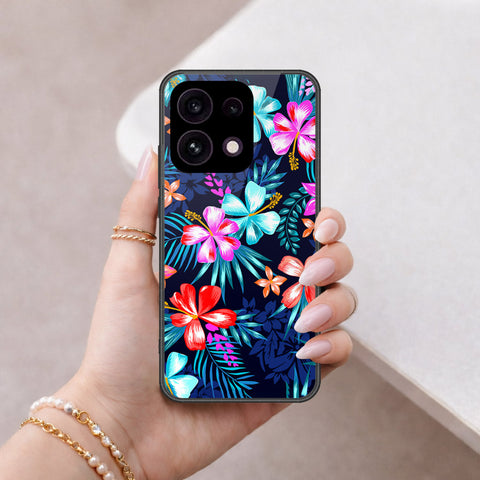 Oppo Reno 16F 5G Cover - Floral Series - HQ Ultra Shine Premium Infinity Glass Soft Silicon Borders Case
