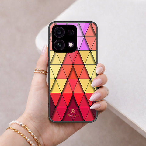 Oppo Reno 16F 5G Cover - Onation Pyramid Series - HQ Ultra Shine Premium Infinity Glass Soft Silicon Borders Case
